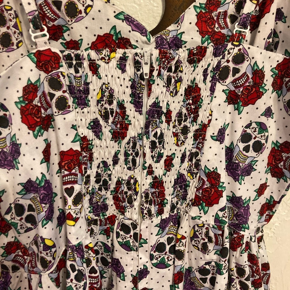 NWT Hell Bunny Skull Roses Dress HT RARE - Picture 4 of 10